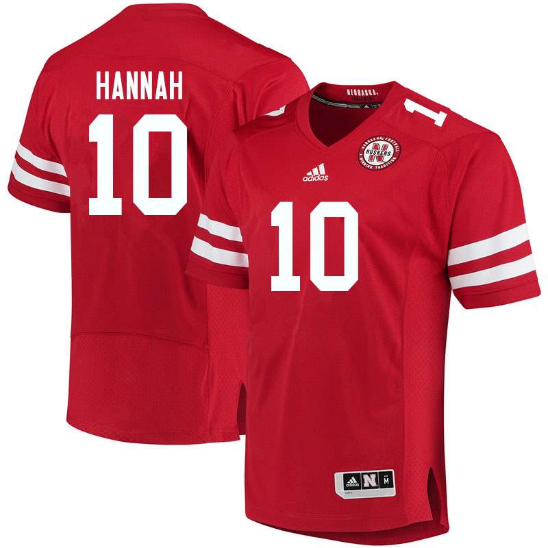 Men #10 Jackson Hannah Nebraska Cornhuskers College Football Jerseys Sale-Red
